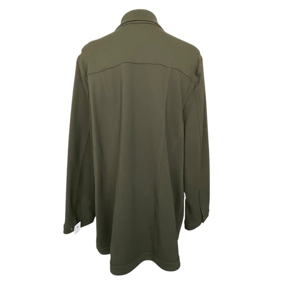 Chico’s Elongated Ponte Women's Jacket Size 4 US 20 Primordial Forest Green - Picture 5 of 9